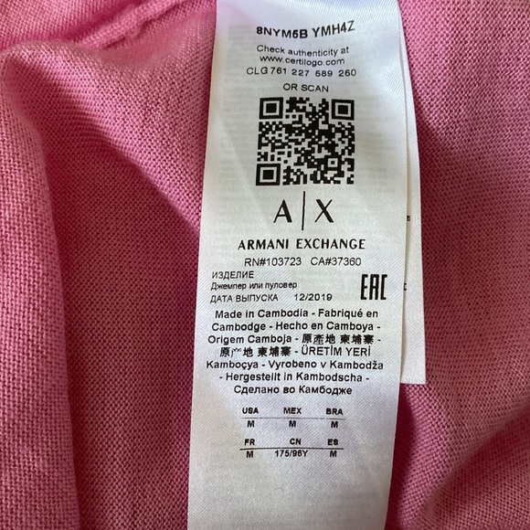 A/X Armani Exchange 100% Merino wool! Lightweight pink turtleneck! Size Medium - Picture 13 of 16